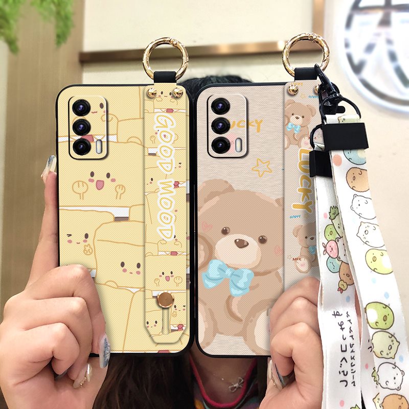Ốp Điện Thoại Silicon Mềm Họa Tiết Hoa Chống Bụi Có Vòng Đỡ Cho OPPO Realme V15 5G