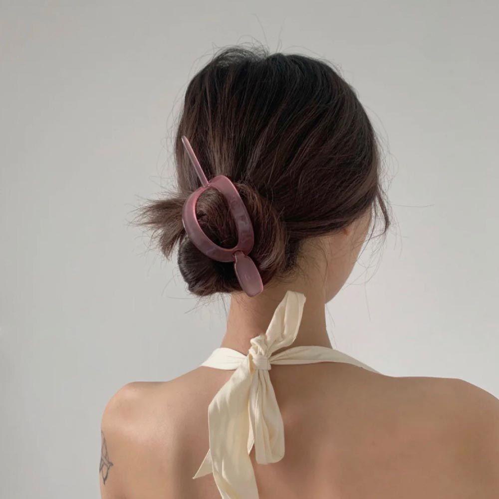 AROMA Trâm Cài Tóc Màu Thạch Trong Suốt Phong Cách Retro Thanh Lịch Cho Nữ