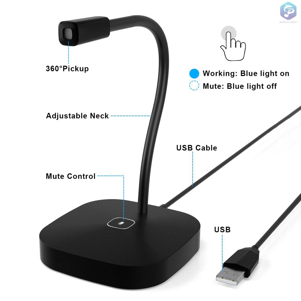 Micro Để Bàn Có Dây Usb Xoay 360 Độ Có Thể Điều Chỉnh Không Gây Tiếng Ồn | BigBuy360 - bigbuy360.vn