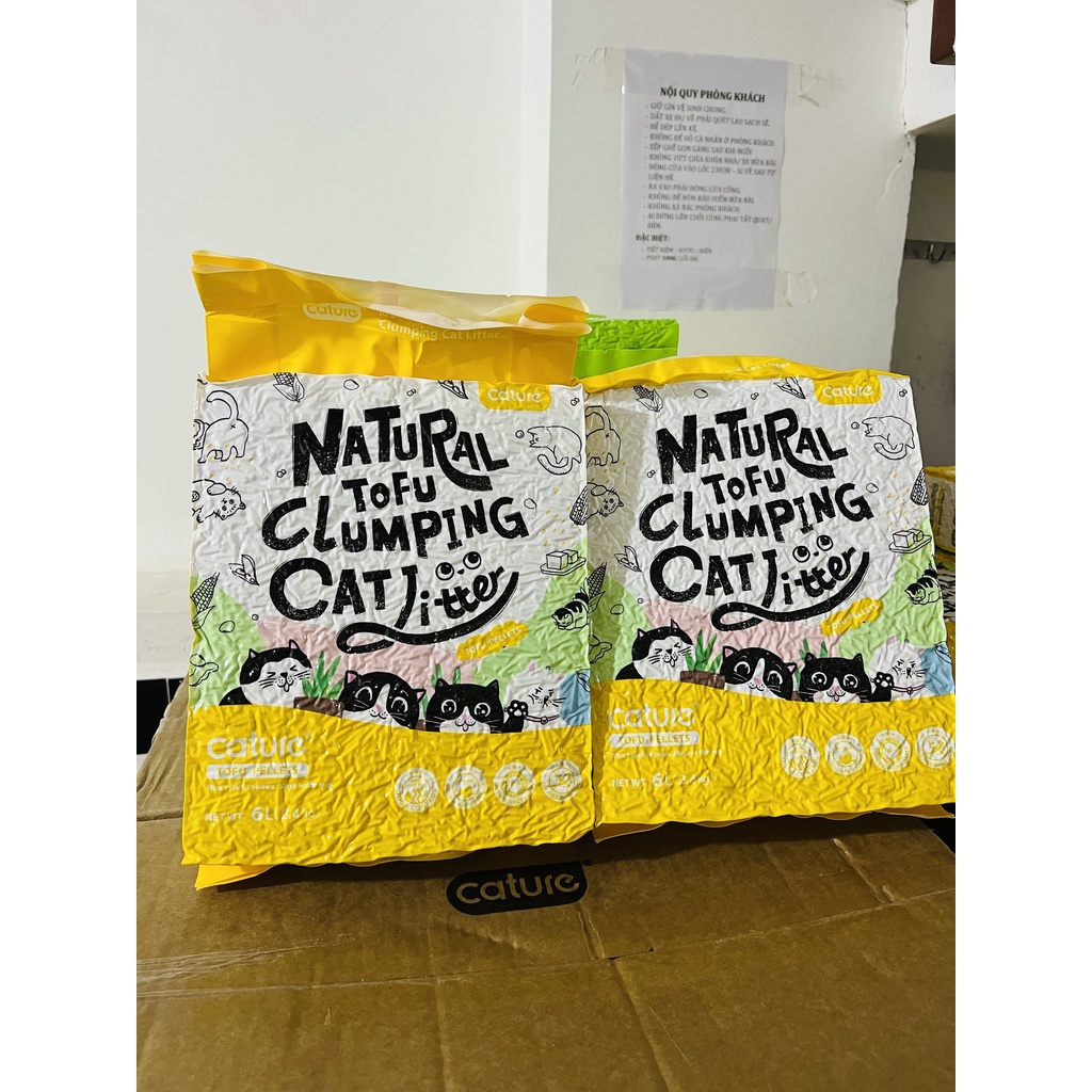 Cát Vệ Sinh Cho Mèo Đậu Nành Hữu Cơ Cature Natural Tofu Clumping Cat Litter 6L(2.4kg)