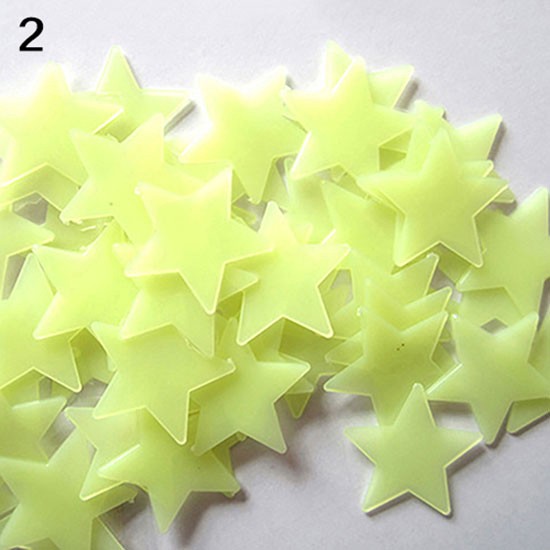 Set 40/ 100 miếng dán tường hình ngôi sao 3D phát sáng trong đêm dùng trang trí nhà cửa