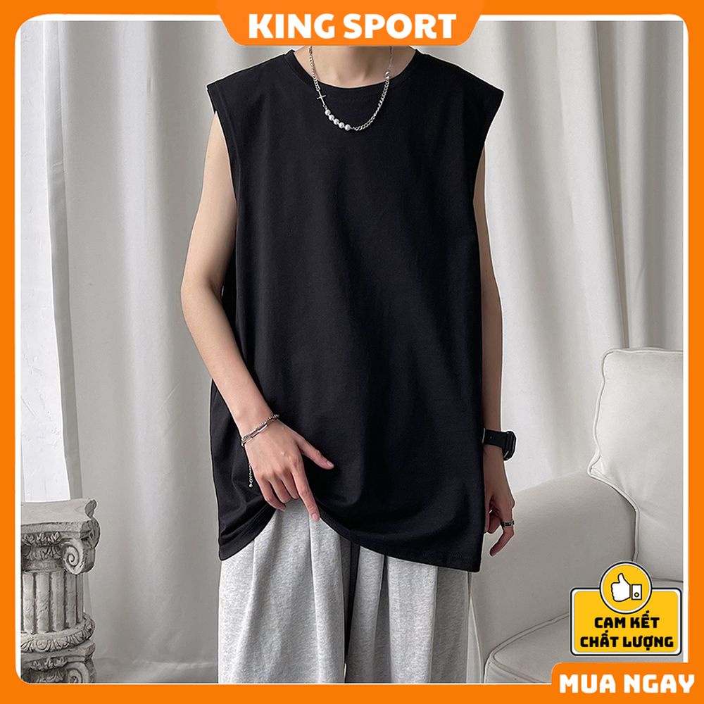 Bộ quần áo mùa hè nam nữ ba lỗ tank top form rộng tập gym vải thun mềm mịn thoáng mát đẹp cao cấp thể thao KING SPORT