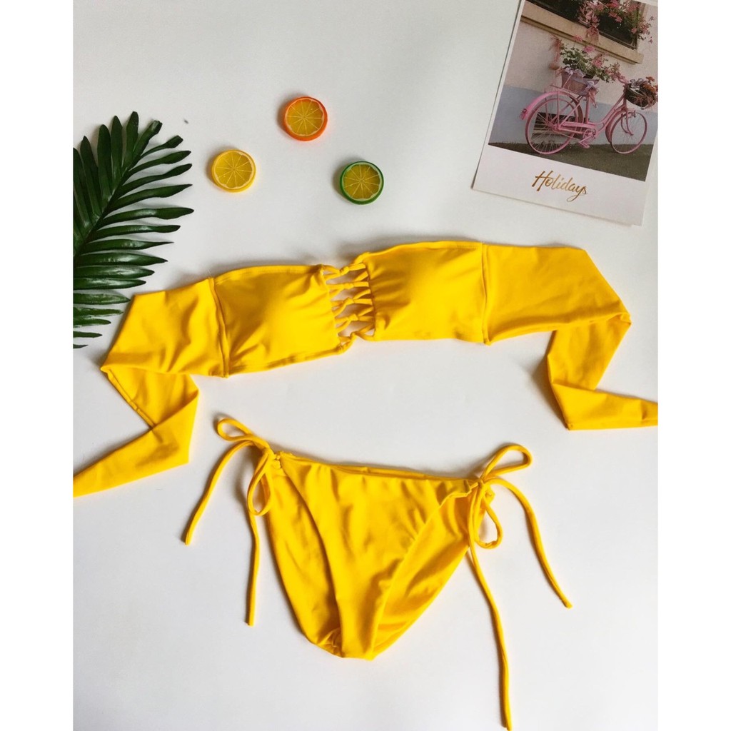 Bikini đan ngực vàng nghệ (kèm hình thật|)