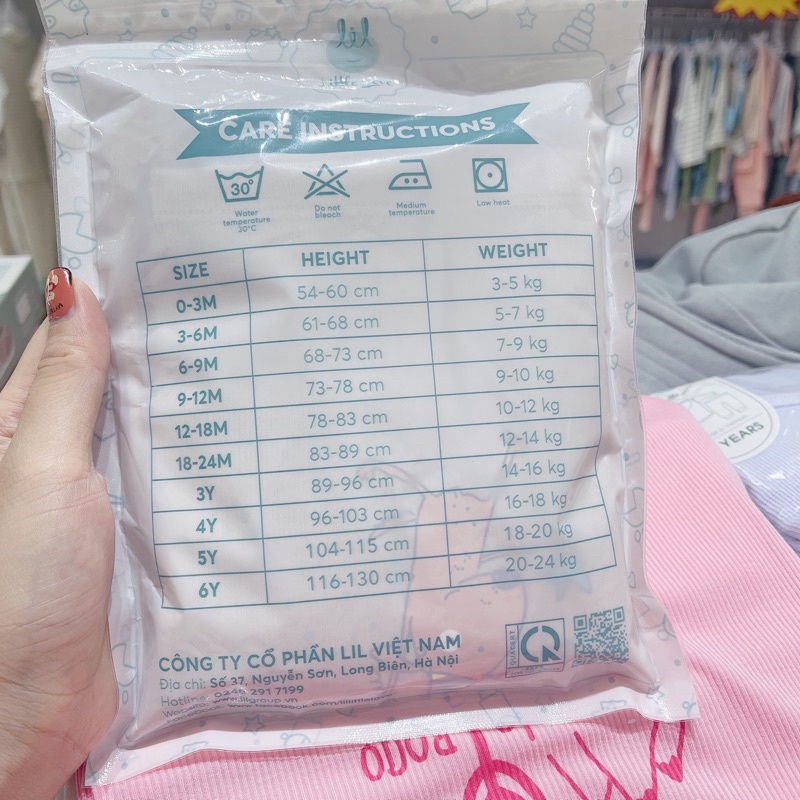 Bộ len  mỏng dài tay Lil cho bé trai bé gái