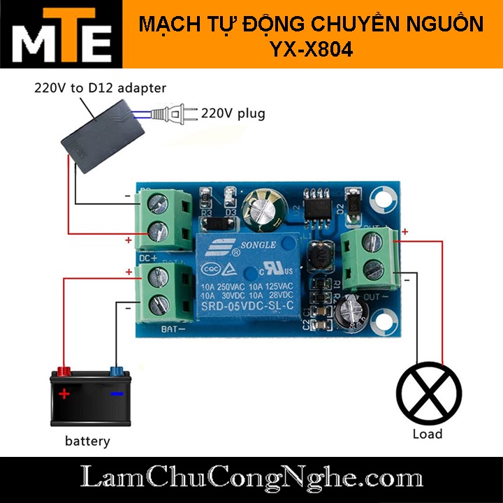 Mạch tự động chuyển nguồn dự phòng 5-48V cho Wifi, camera giám sát,...