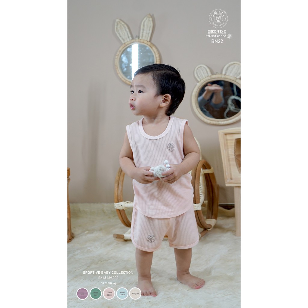 Bộ ba lỗ HRNEE vải sợi sồi Modal