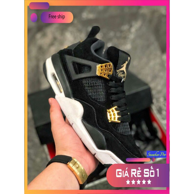 Ảnh thật Giày thể thao AIR JORDAN 4 Retro Pure money đen cho nam và nữ siêu đẹp !!! . : : : : : /