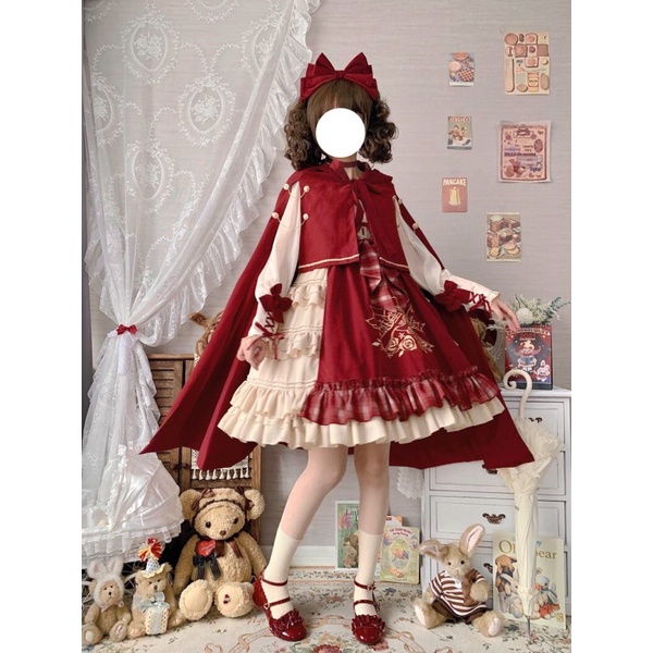 YAS0011-Váy Lolita cô gái quàng khăn đỏ