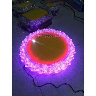 Đế Sen Pha Lê Tròn Led Đổi Màu 23cm