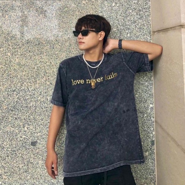 Áo Thun Cotton Cao Cấp Ngắn Tay Unisex, Chất Wash Đẹp Co Giãn Tốt, Dày Dặn,  In LNF Thời Trang Cá Tính LNFW