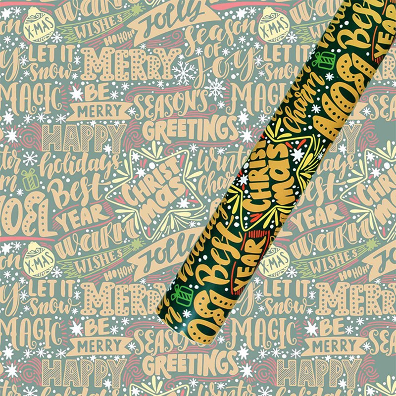 Cuộn Giấy Gói Quà Giáng Sinh 70 * 50cm Họa Tiết Hoa Tuyết / Tuần Lộc