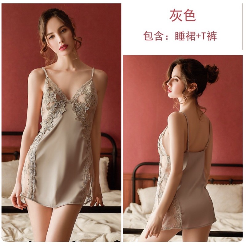 Váy ngủ sexy ren sẻ  hông QUẢNG CHÂU cao cấp