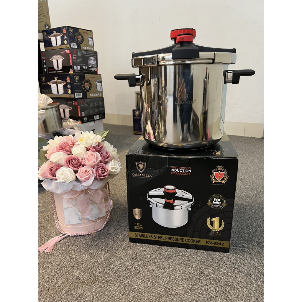 Nồi Áp Suất Kaisa Villa 6L/8L/10L Inox 304 Dùng Được Cho Mọi Loại Bếp
