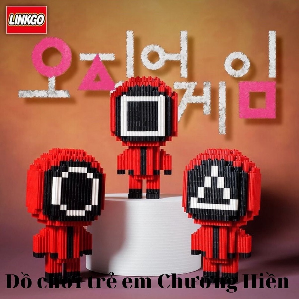 Đồ Chơi Lego Squid Game Lắp Ráp 3D, Lego Trò Chơi Con Mực Cho Bé