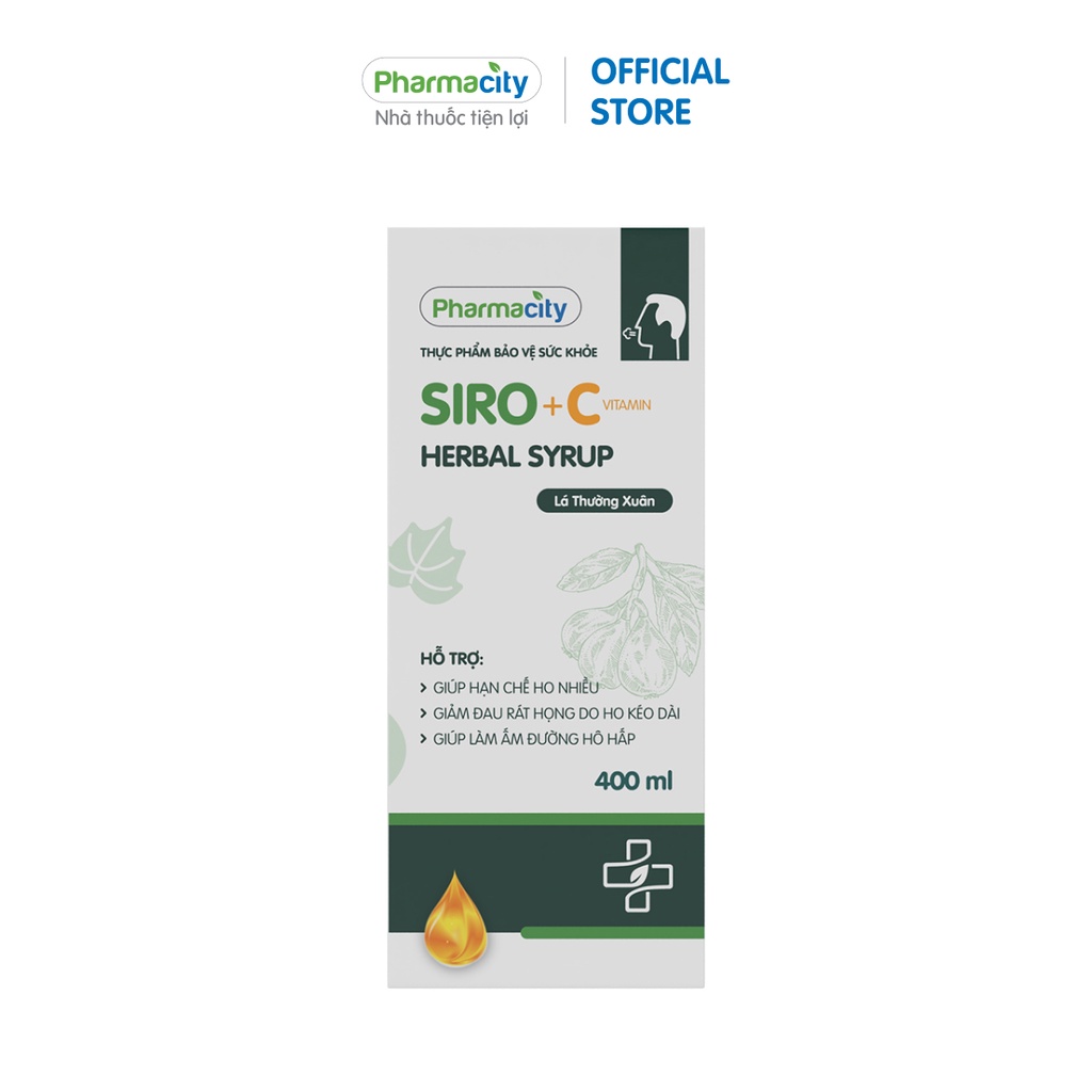 Thực phẩm bảo vệ sức khỏe Pharmacity Herbal Cough Syrup VitC 400ml