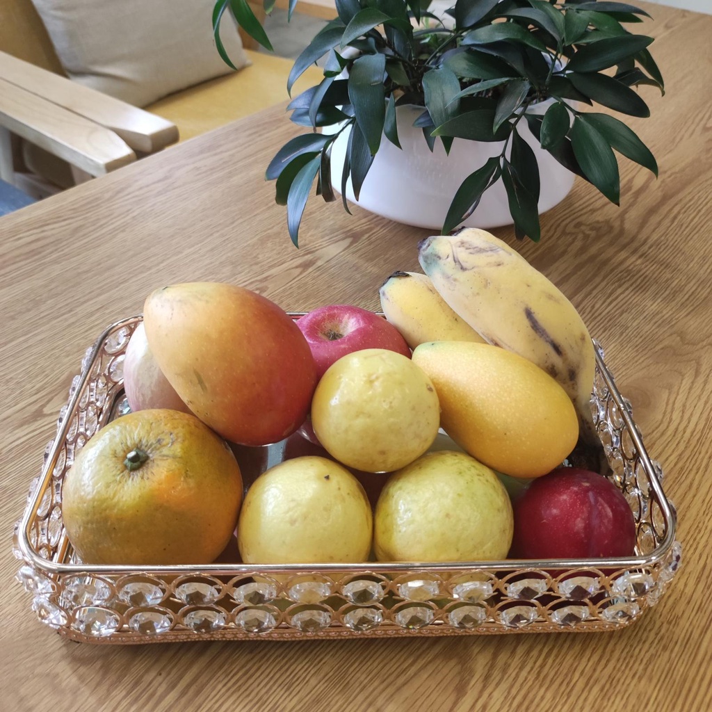 Hình Chữ Nhật Gương Gương Pha Lê Mỹ Phẩm Khay Bàn Trang Trí Trang Sức Nước Hoa Trang Trí Trang Trí Nước Hoa Trang Điểm Lưu Trữ Người Tổ Chức Phục Vụ Khay Bánh Đĩa Tealight