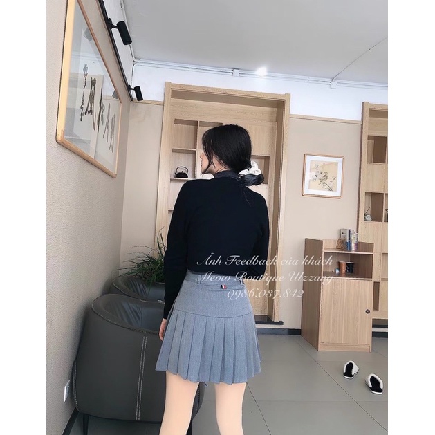 Chân váy Thome Browne cạp cao xếp ly mẫu mới siêu xinh tôn dáng ulzzang kèm ảnh thật