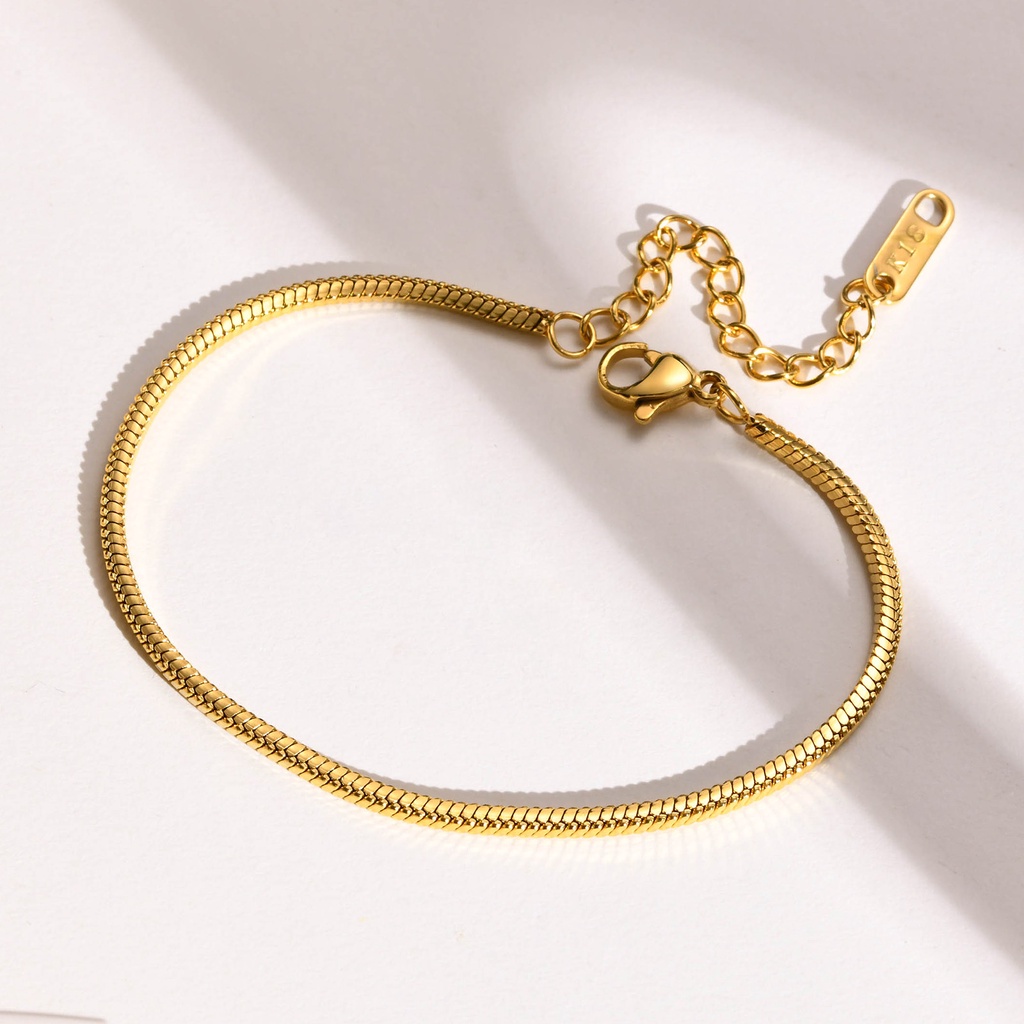 Vnox Bộ Vòng Tay / Vòng cổ Dạng Chuỗi Rắn Tròn 20 Inches 18k Thời Trang Cho Nữ