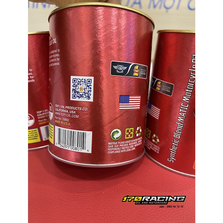 (Combo) nhớt xe ga TOP1 [ Bao bì mới ] SAE 10W30 API SN JASO MB SYNTHTICE BLEND MACTIC MATARCYCLE OIL  Dung Tích 800 ML