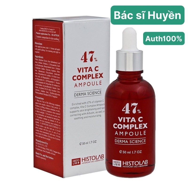 [HÀNG CHÍNH HÃNG Tinh Chất Serum Histolab Vita C Complex Ampoule 47% Làm Trắng Sáng Da