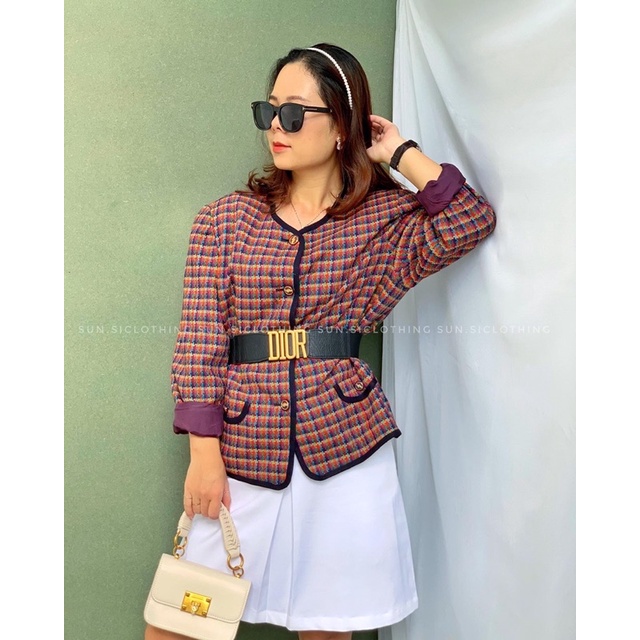 Áo khoác vest hoạ tiết vintage
