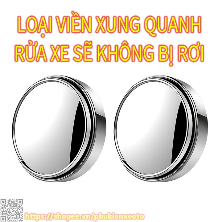 Gương Cầu Lồi Ô Tô Gắn Kính Hậu Có Viền Xoay 360 Xóa Điểm Mù