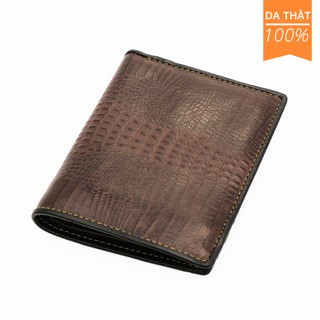 Ví nam da bò dập vân cá sấu Fttleather mã VB0143