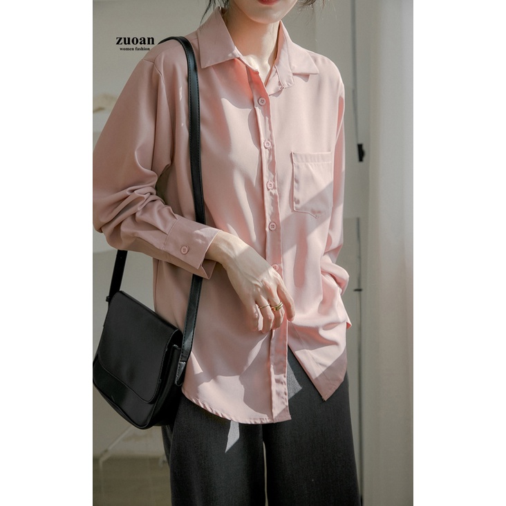 SUXI Áo Sơ Mi Voan Dài Tay Xinh Xắn Cổ Điển Dành Cho Nữ