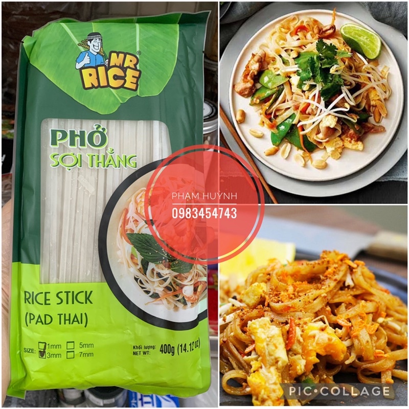 Phở sợi thẳng (Pad Thai) Duy Anh Foods túi 400gr, phở khô tiêu chuẩn xuất khẩu