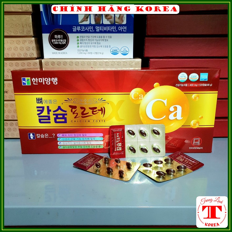 Viên uống bổ sung Canxi hàn quốc, hộp 120 viên - Viên Canxi giúp xương chắc khỏe, dẻo dai - tranglinh
