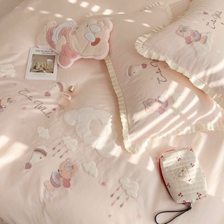 Bộ chăn ga gối Cotton Lụa 60S Trend Teddy Bear 🐻