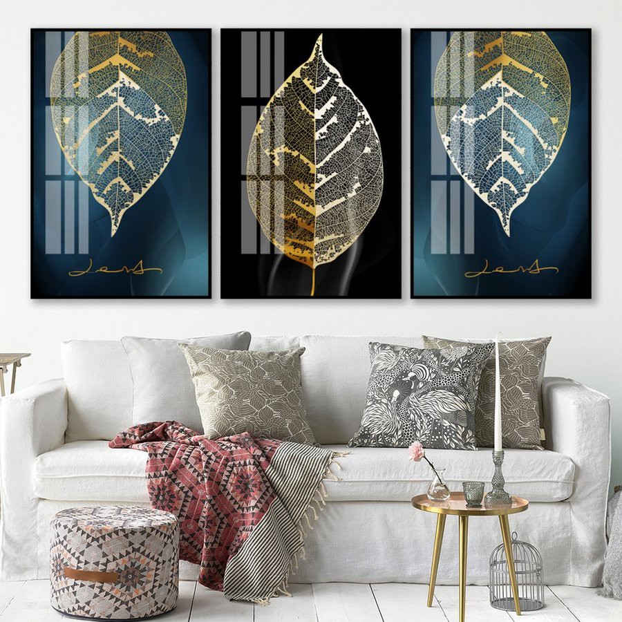 [HCM] Tranh treo tường canvas lá vàng nghệ thuật decor trang trí phòng khách và phòng ngủ có khung cao cấp khổ lớn 40x60