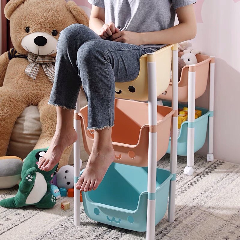 KỆ 3 TẦNG CHO BÉ CÓ BÁNH XE ĐA NĂNG