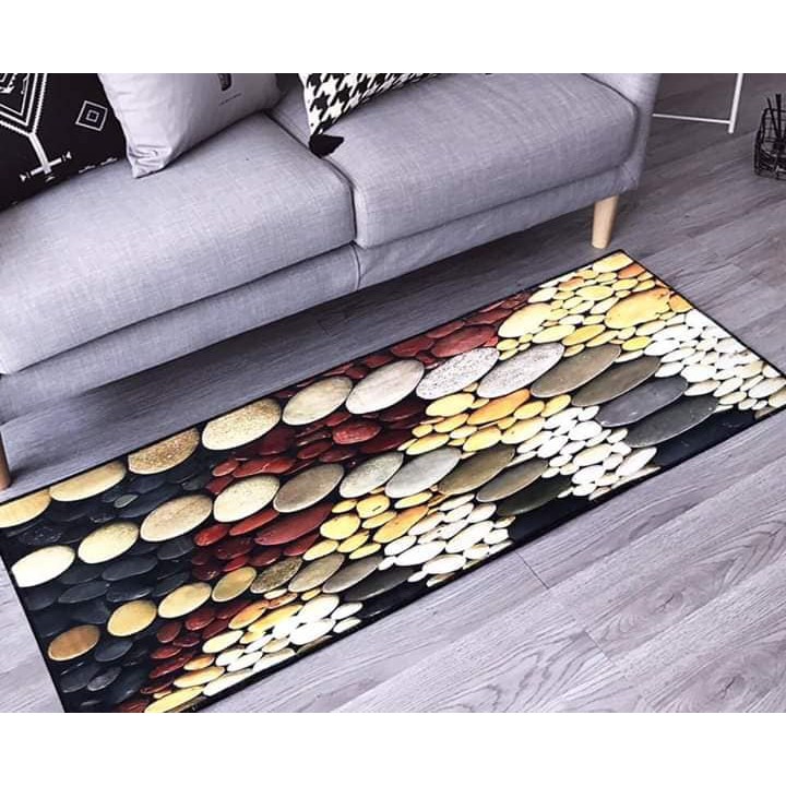 Thảm Chân Giường Phòng Ngủ Trải Sàn Trang Trí 3D Chất Tuyết Nhung Cao Cấp 55cm x 160cm