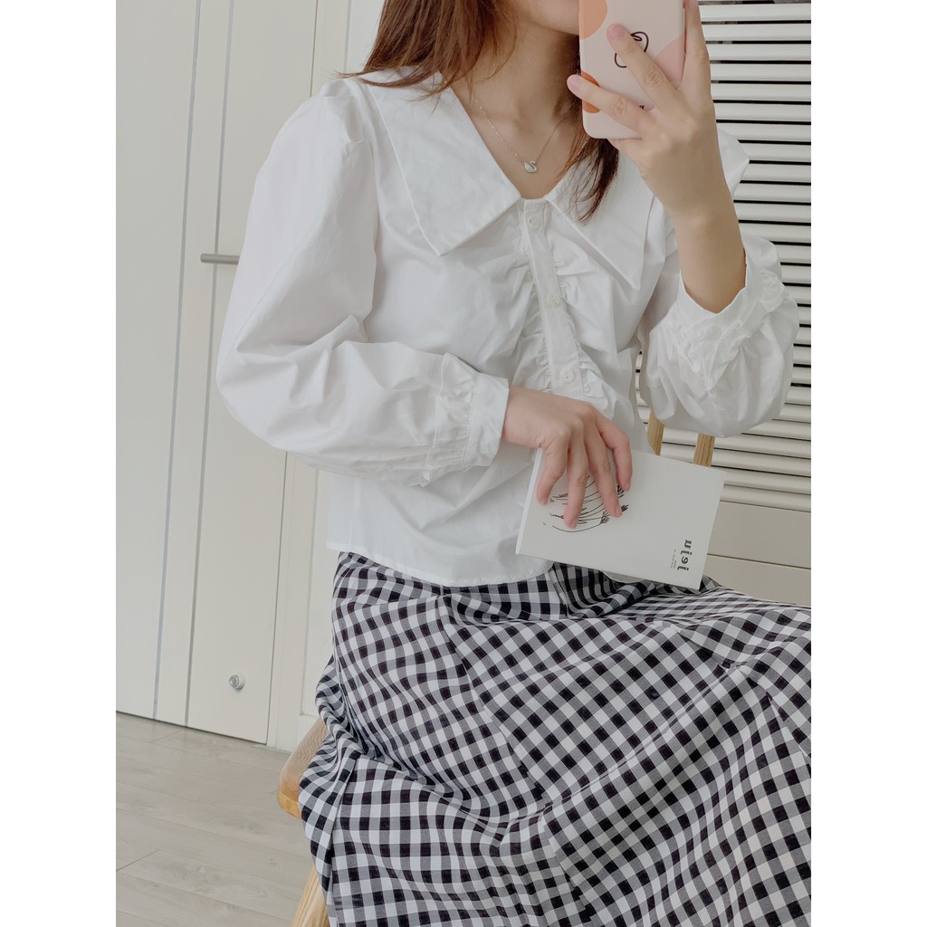 áo sơ mi cổ tim ngực rúm SA434 1994closet