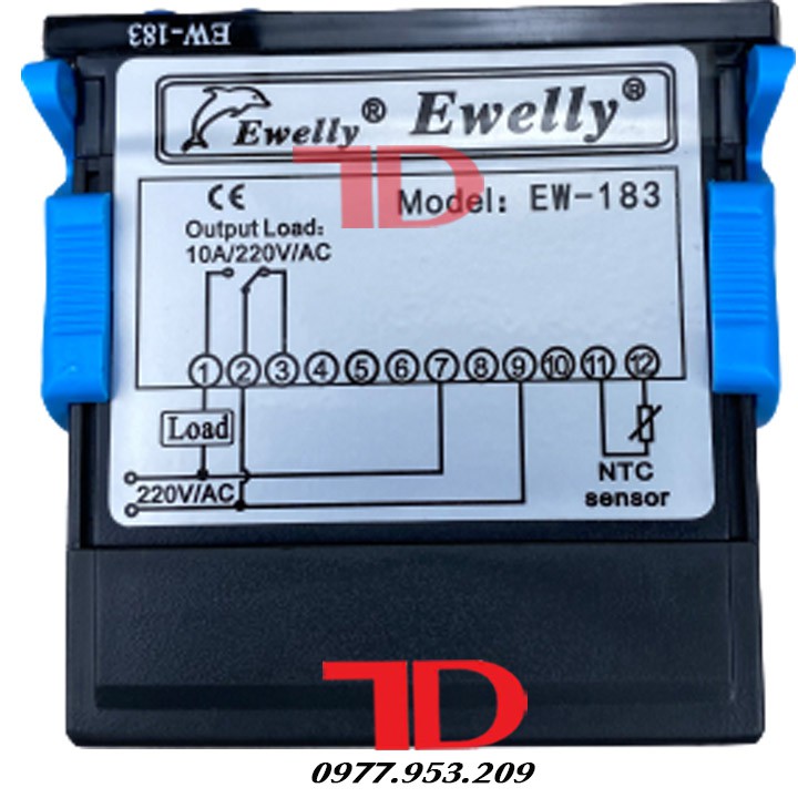 Bộ điều khiển nhiệt độ kho lạnh Ewelly EW183 220V biến thế trong