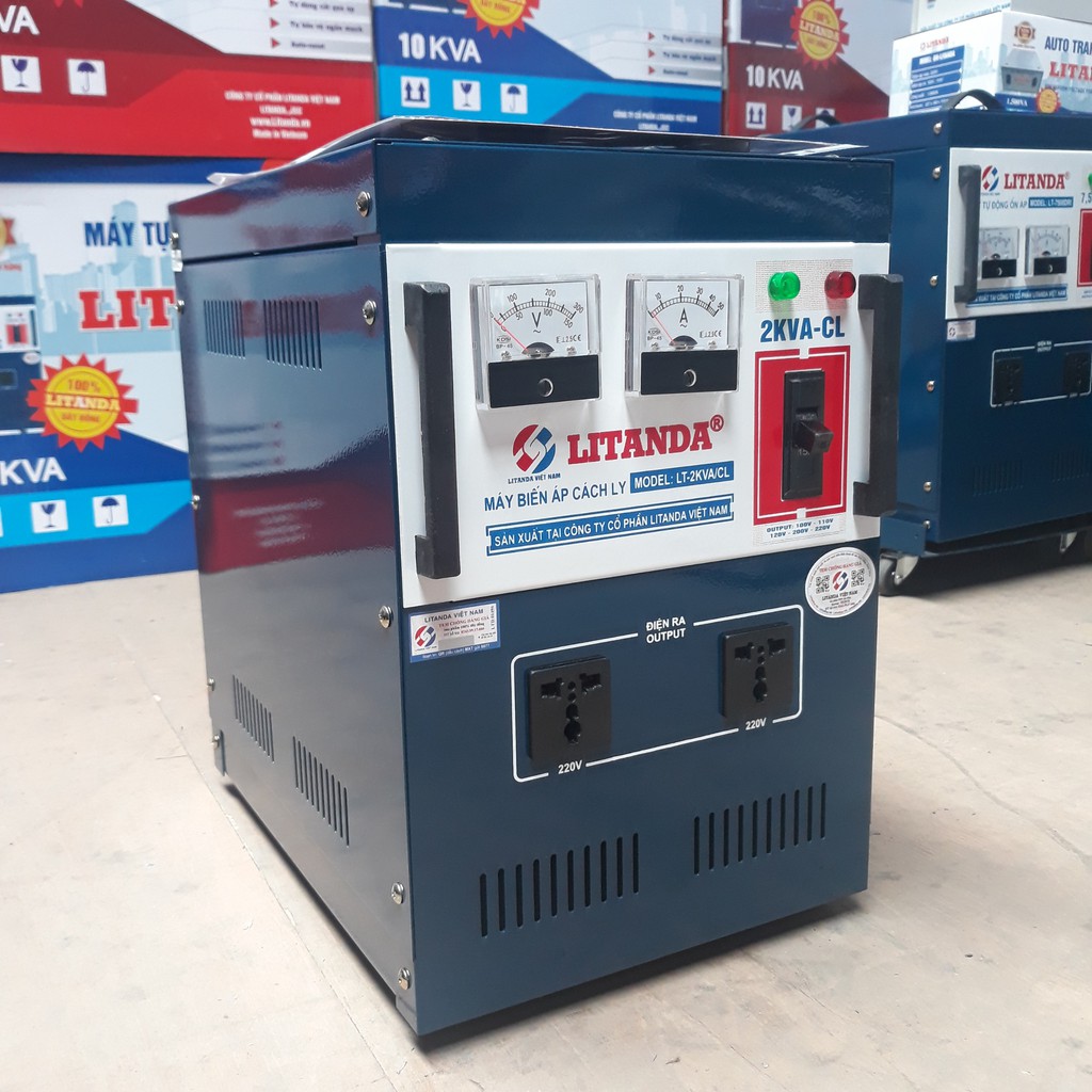 Biến Áp Cách Ly 2KVA 2KW Litanda Dây Đồng