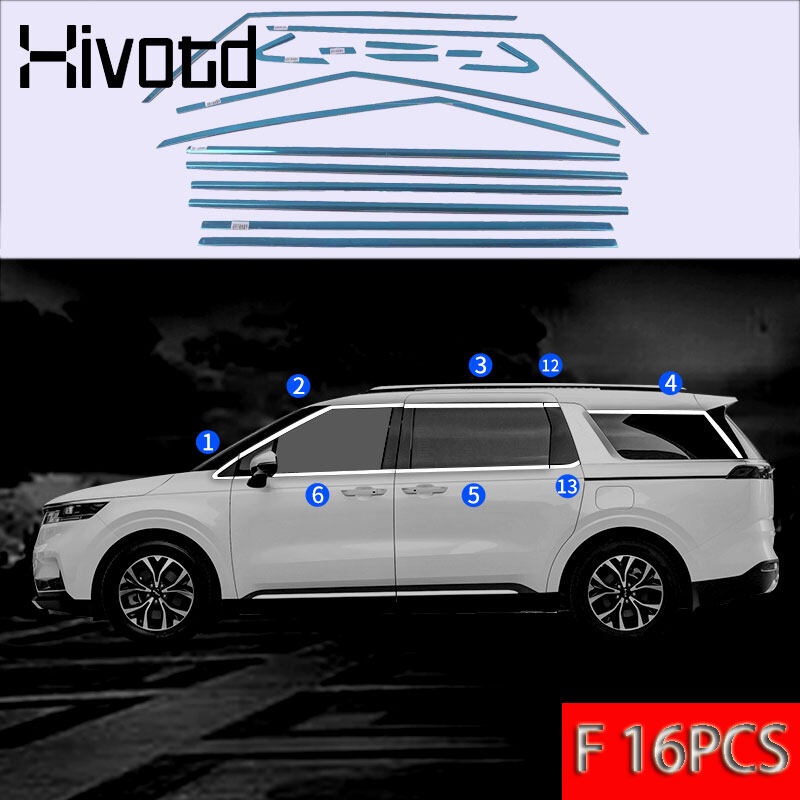 Dải Inox Trang Trí Viền Cửa Sổ Xe Hơi Kia Carnival KA4 2023 2022 2021