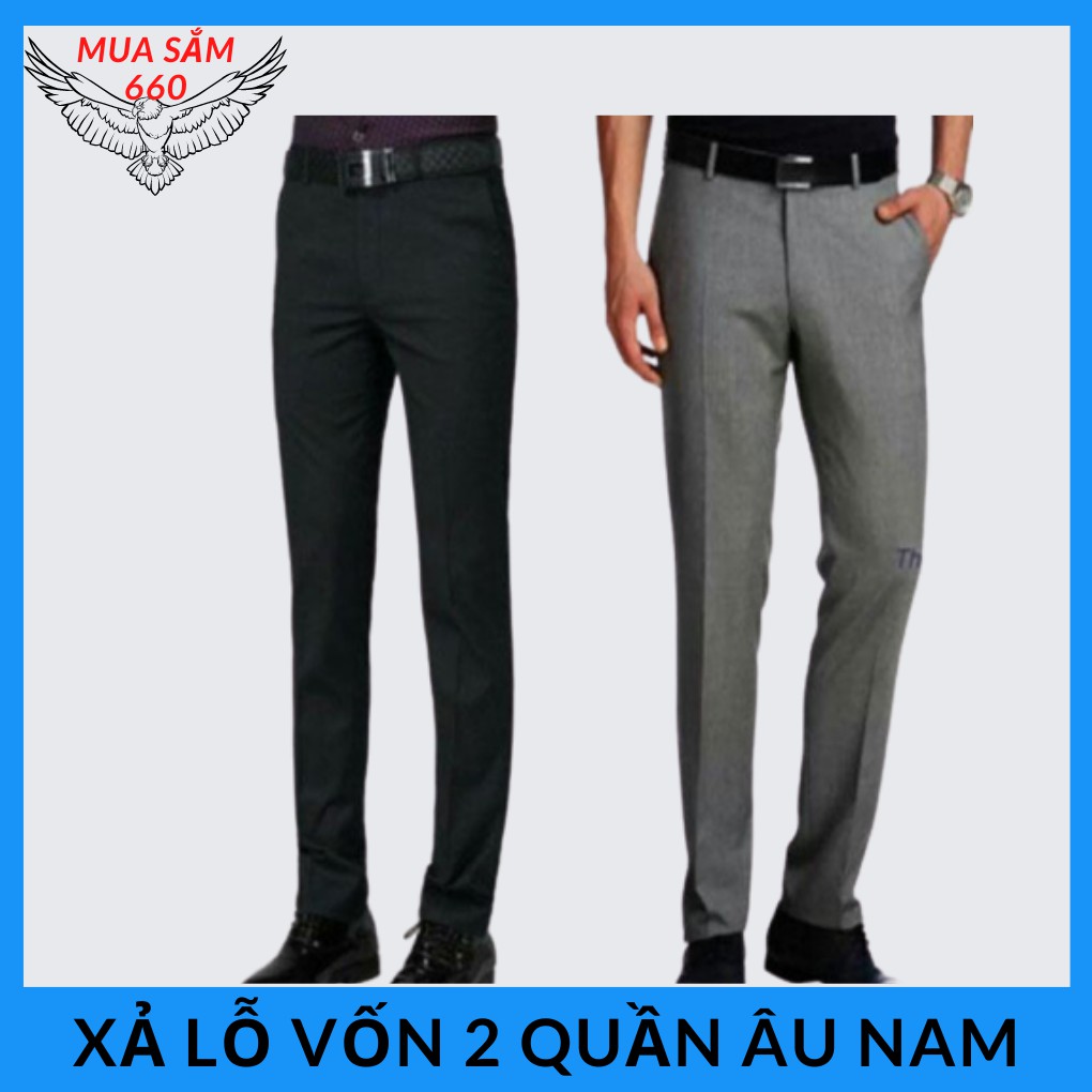 Xả lỗ vốn 2 quần âu nam quần dài ống suông size 27 đến 35 mặc đi làm công sở-MS034