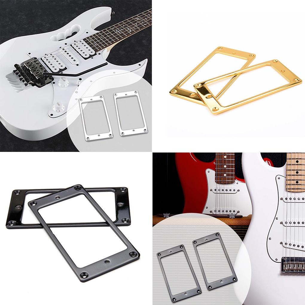 [GLOBAL] 2PCS Metal Electric Guitar Pickup Humbucker Flat Base Mounting Ring Inside Frame Musical Instrument Accessory