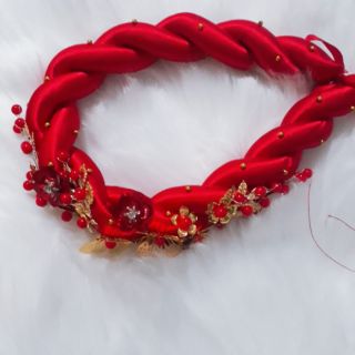Mấn cô dâu cao cấp màu đỏ