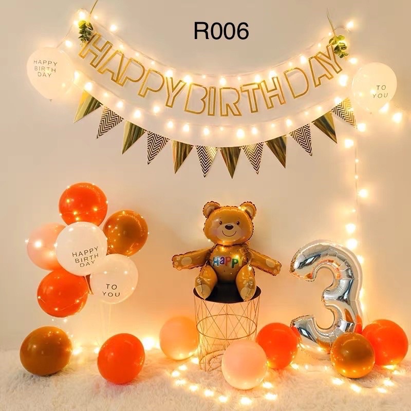 Combo set bóng trang trí sinh nhật, trang trí thôi nôi cho bé trai, bé gái