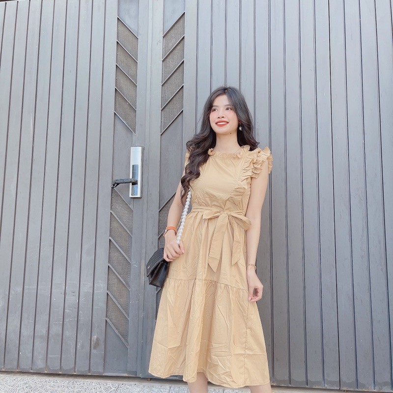 [Hot] Váy Cánh Tiên Sát Nách Đuôi Cá 2 Tầng Chun Eo Nơ Cực Xinh cho các nàng