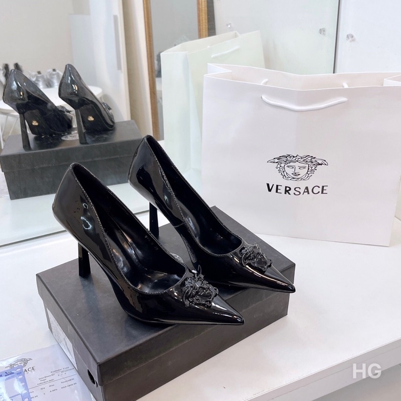 Giày cao gót versace tag khoá gót nhọn fullbox