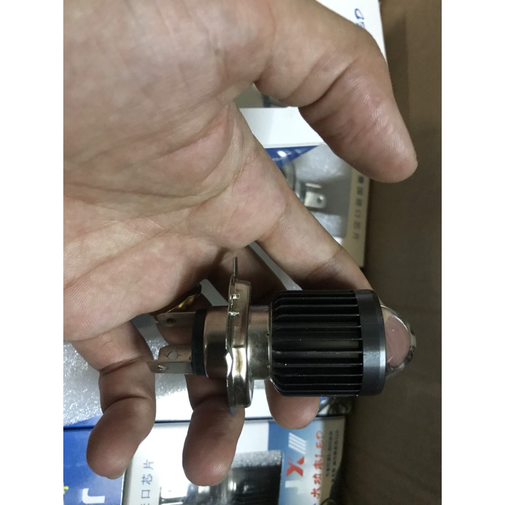 Đèn bi cầu H4 mini chiếu sáng đèn pha xe máy , đèn pha cos sáng rõ nét