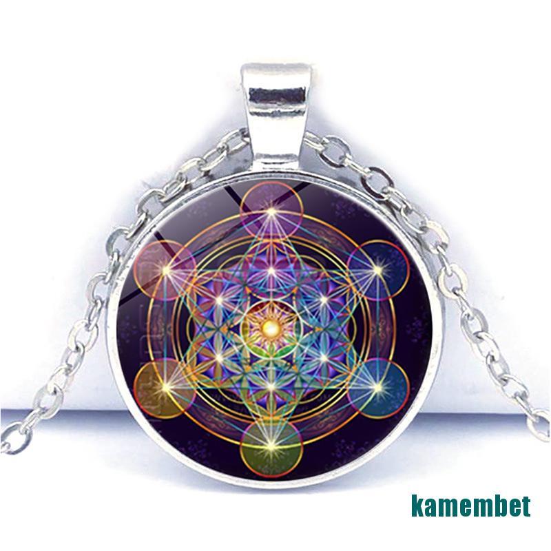 (new)Mysterious Cube Necklace Sacred Geometry Flower of Life Glass Pendants