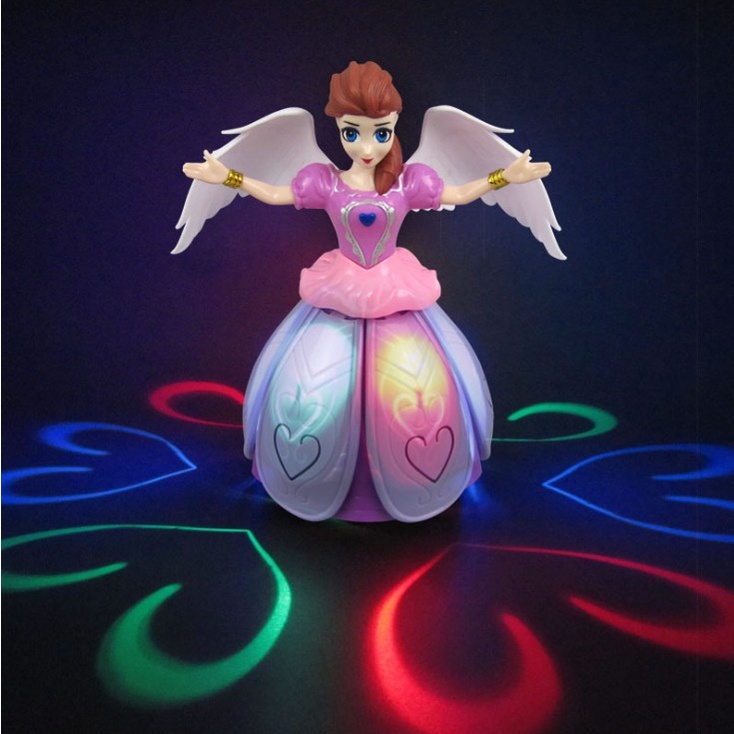 [Hàng mới về] Đồ Chơi Công Chúa Elsa có cánh Đầm Nhựa Xòe Váy Múa xoay 360 độ Có Đèn Nhạc