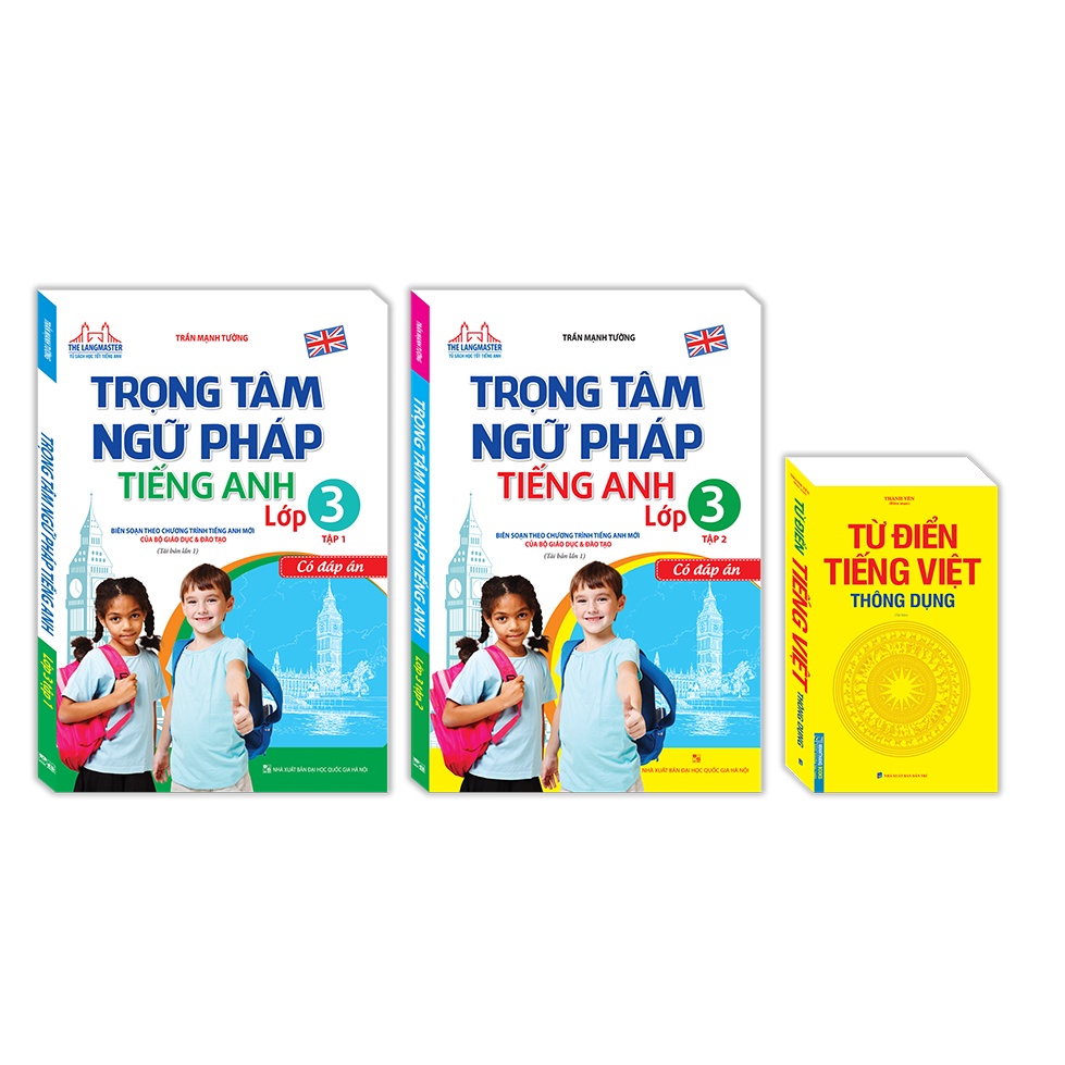 Sách - Combo 3c Trọng tâm ngữ pháp tiếng Anh lớp 3(t1+t2) ;Từ điển tiếng Việt thông dụng (to)
