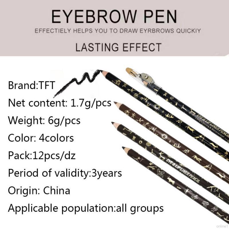 [Hàng mới về] Bút chì kẻ lông mày chống nước với dụng cụ chuốt chuyên nghiệp | BigBuy360 - bigbuy360.vn