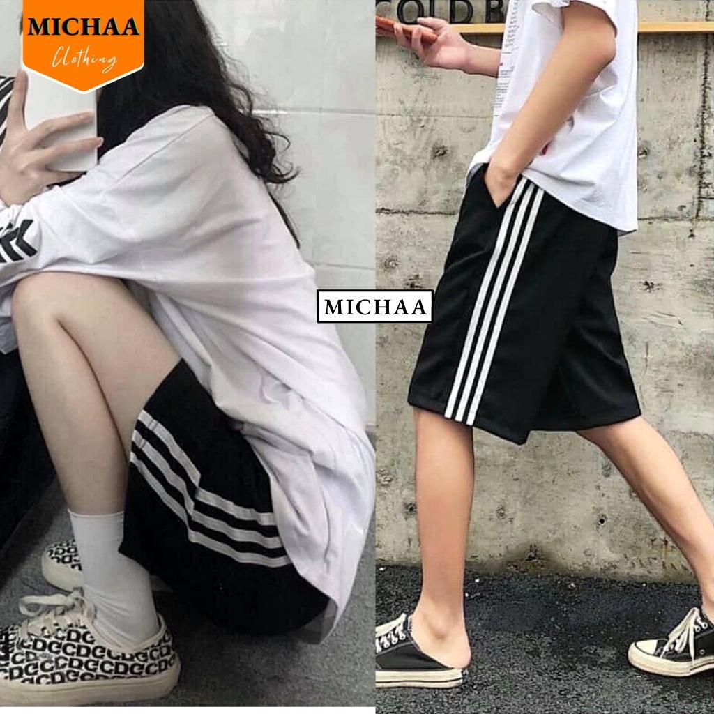 Quần Short 3 SỌC Nam Nữ Chất Nỉ Basic Thời Trang Ullzzang Form Rộng Unisex - MICHAA